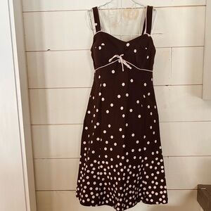Madison Leigh Brown and White Polka Dot Sundress Size 8P